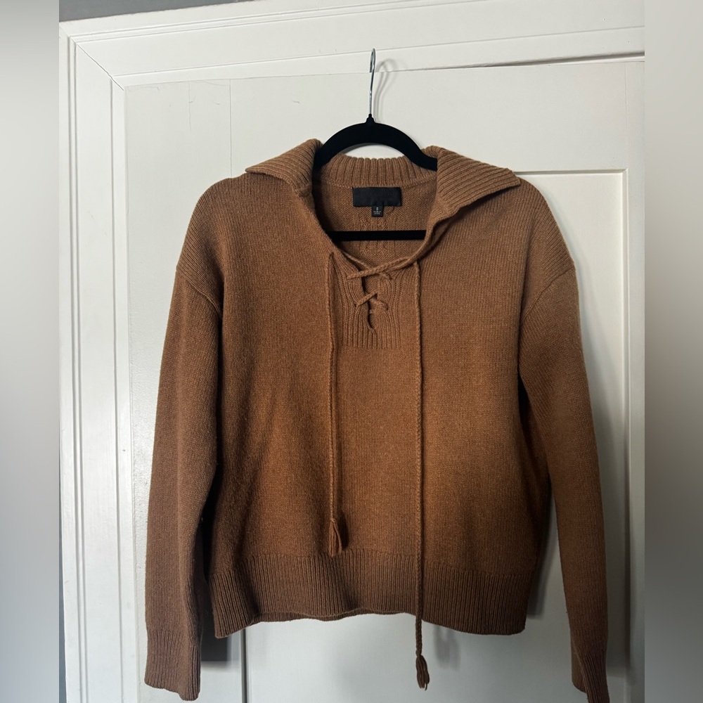 Nili Lotan Brown Lace-Up Women's Sweater